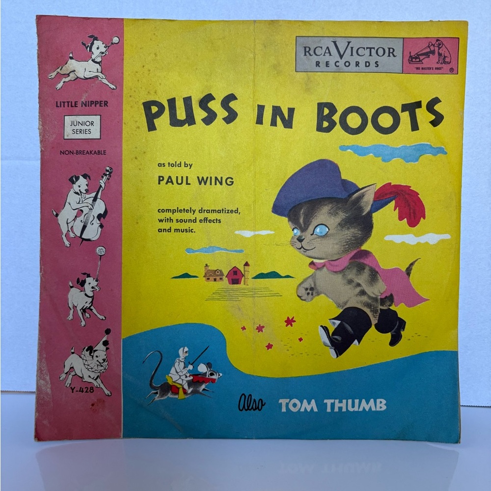 Vintage RCA Victor “Puss in Boots” & “Tom Thumb” Record – Little Nipper Junior